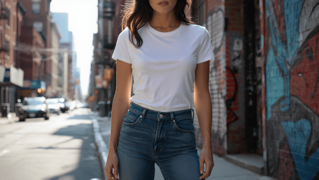 femme qui porte un jean levis